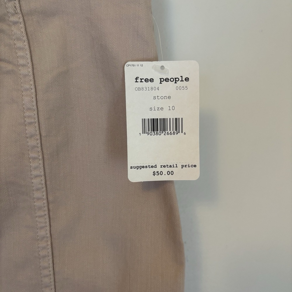 NEW Free People Modern Femme Mini Skirt 10 Light Pink Denim Boho - Picture 2 of 6